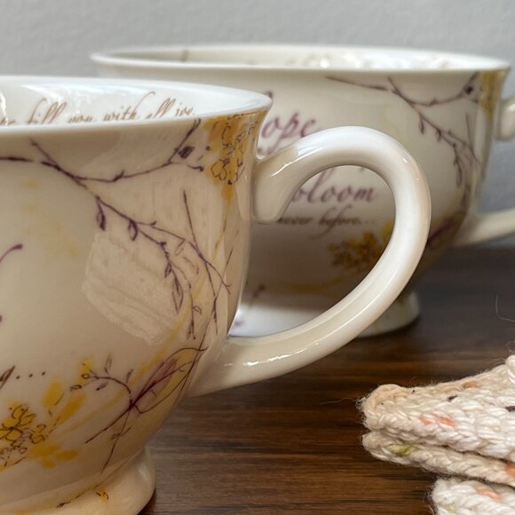 2 Soup Coffee Tea Cups Mugs by Blessings Unlimited Hope Romans 15:13 NIV - Picture 10 of 13